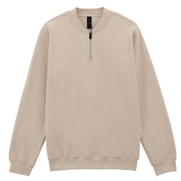 Gildan Unisex Adult Softstyle Midweight Quarter Zip Sweatshirt / Sand